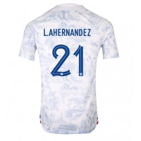 Camisa de Futebol França Lucas Hernandez #21 Equipamento Secundário Mundo 2022 Manga Curta